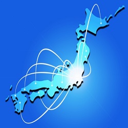 愛知県名古屋市から全国地図